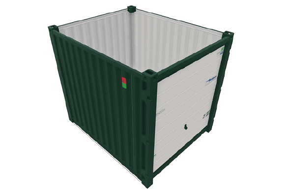 Galvanised Storage Container with Manual Garage Style Door