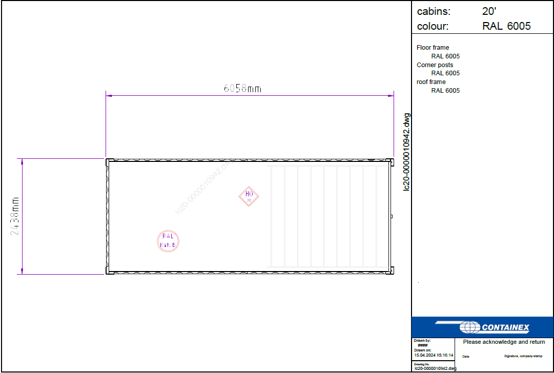 Galvanised Storage Container with Manual Garage Style Door