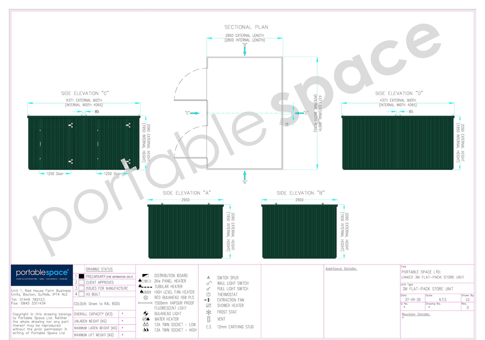 3m x 4.2m Side Linked Flat Pack Container Bundle