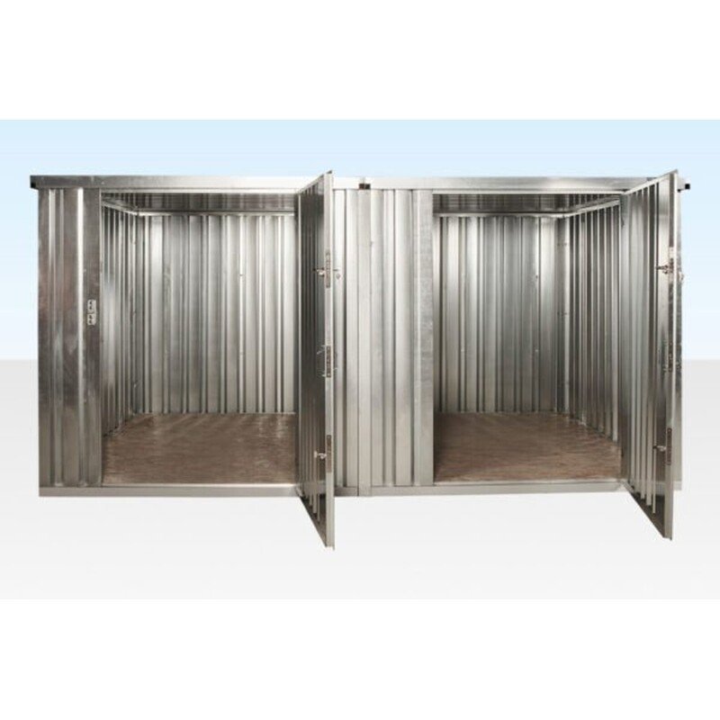3m x 4.2m Side Linked Flat Pack Container Bundle Galvanised