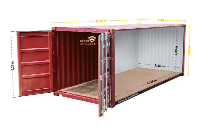 20ft Standard Three Door Handles Shipping Container