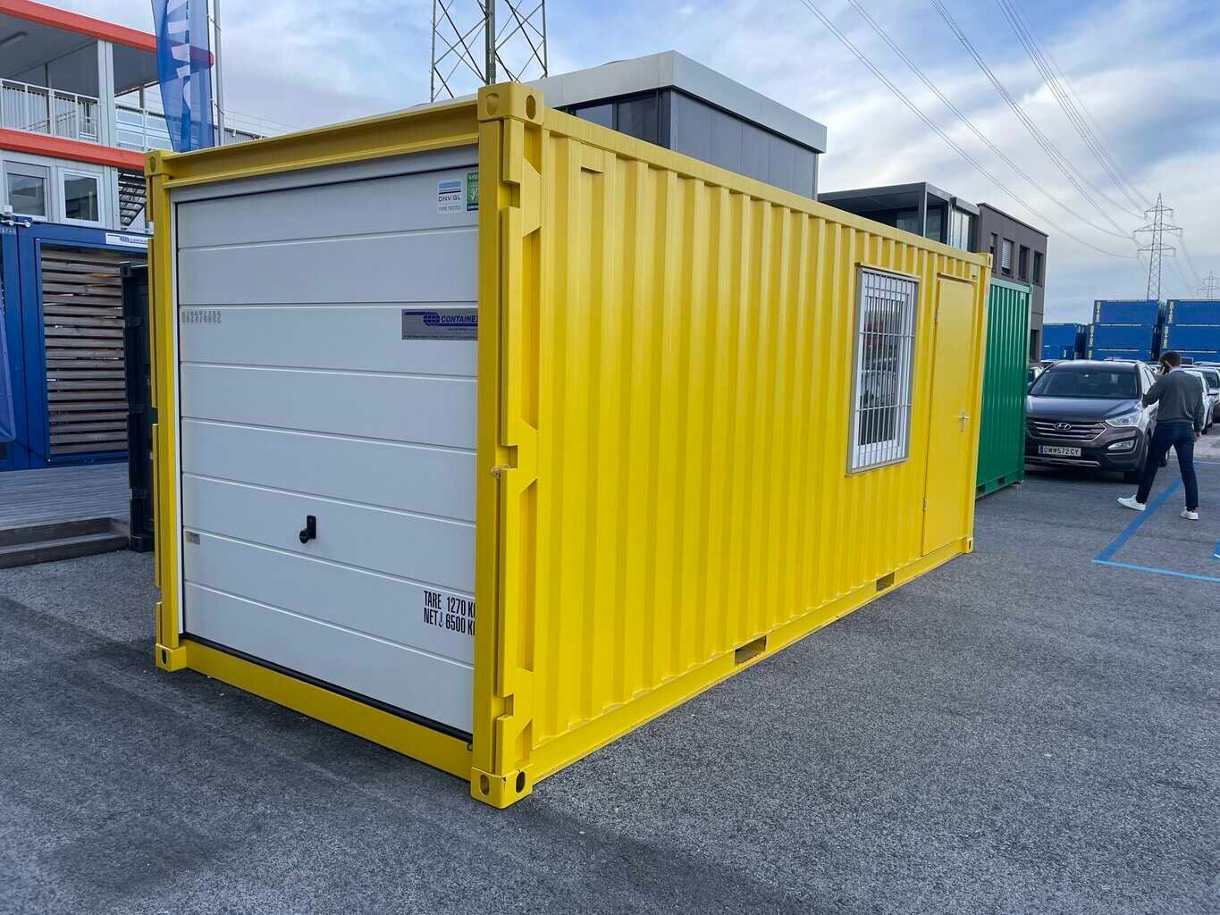 Galvanised Storage Container with Manual Garage Style Door