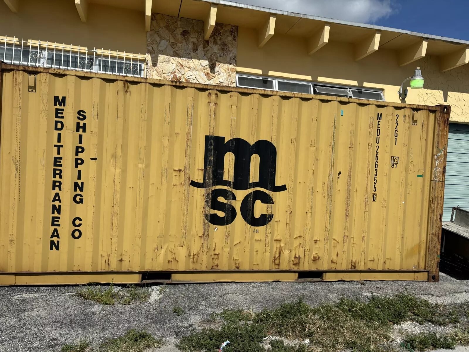 Used 20ft Conex Shipping and Storage Container Yellow
